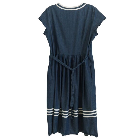 Lanz of Salzburg Bon Voyage Chambray Nautical Sailor Dress Like New Size Large - Picture 9 of 10